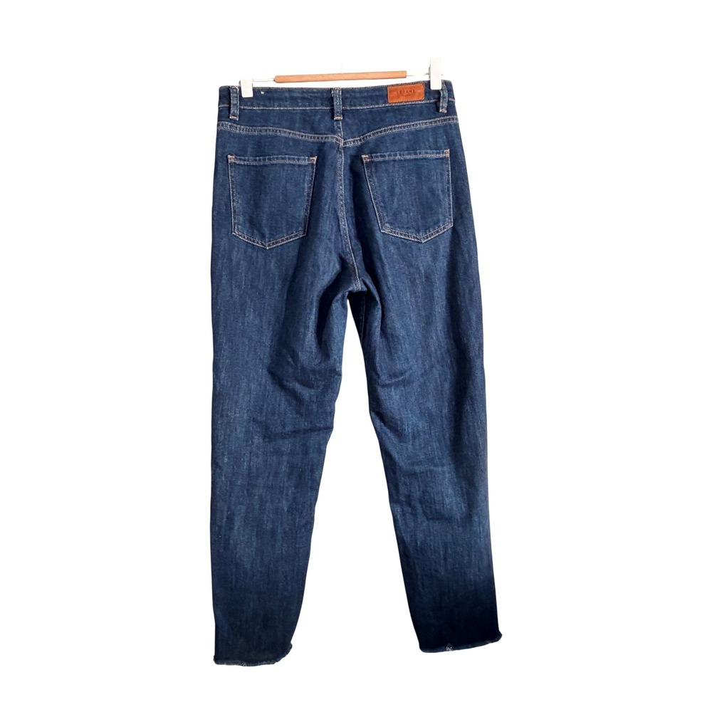 Sezane Slim High Waisted Skinny Jeans Dark Indigo Raw Hem Size‎ 28 - Picture 12 of 16